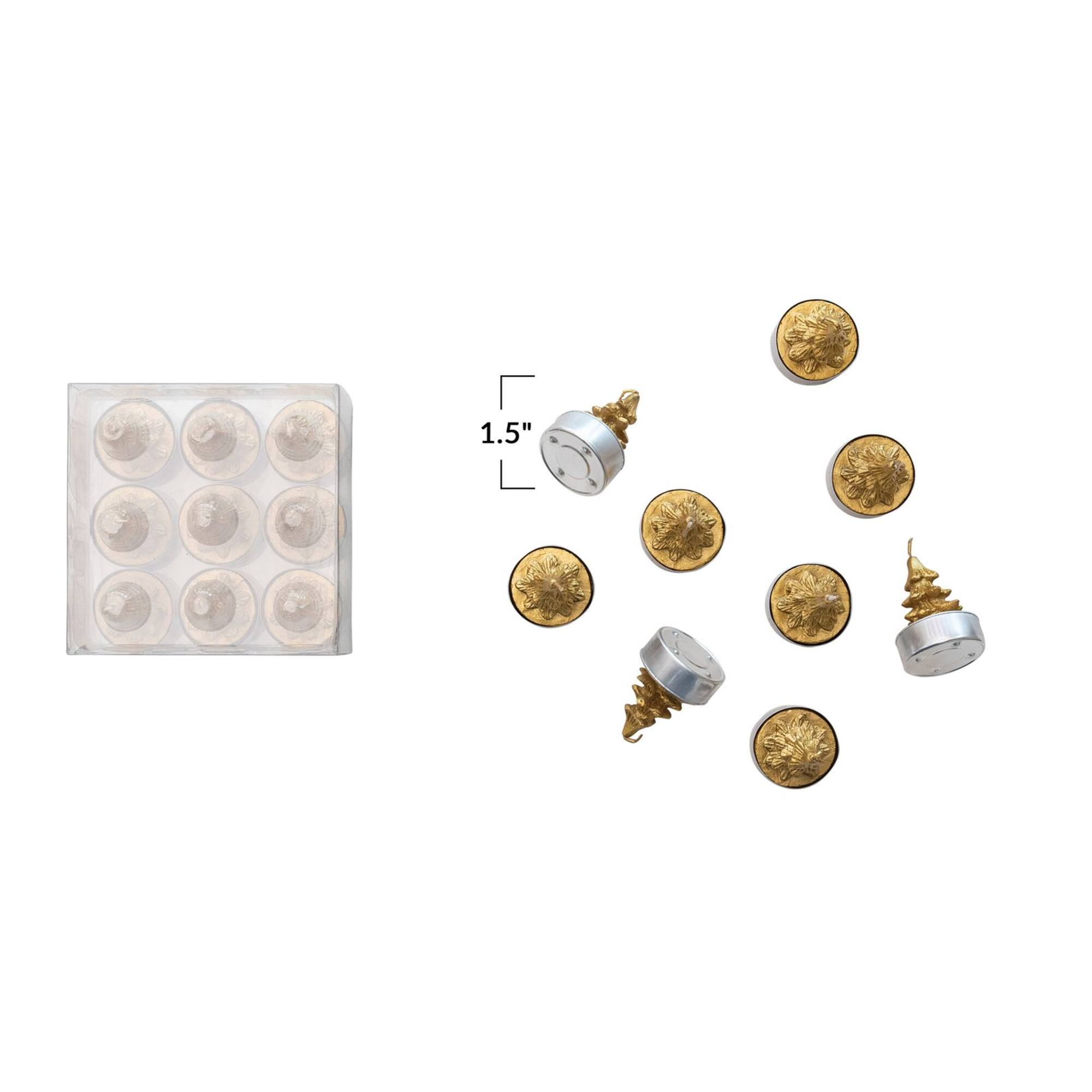 Hello Honey® 1.5" Golden Unscented Tree Tea Lights, 9ct.